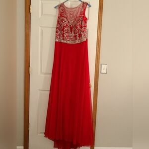 Mac Duggal Red Floor Length Gown